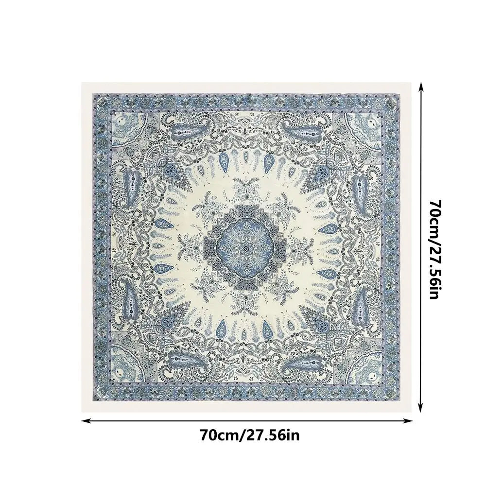 Women's Square Printed Scarf 70x70cm – Silk-Feel Headscarf