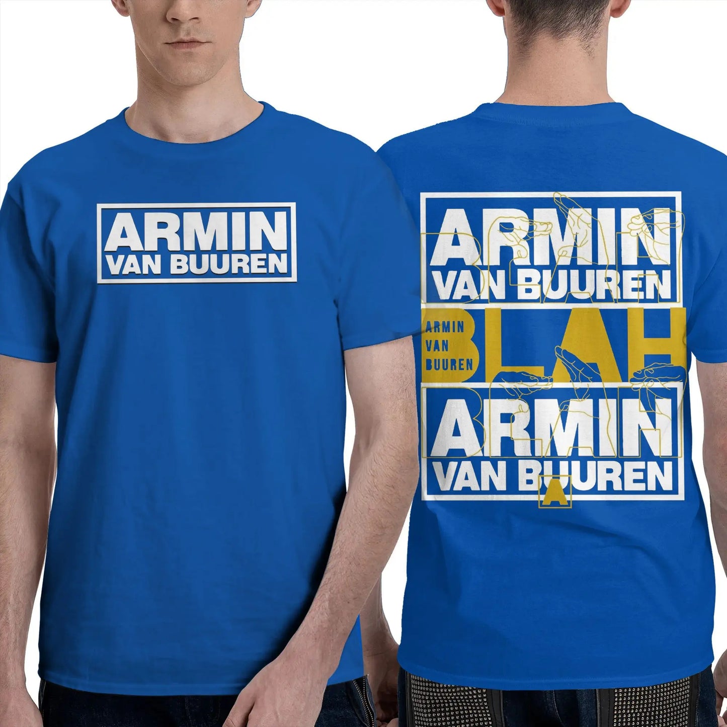 Armin Buuren Men's T Shirts Music Unique Tees Short Sleeve O Neck T-Shirt Cotton Plus Size Tops Peaceful Pleasures Health and Wellness Blue L