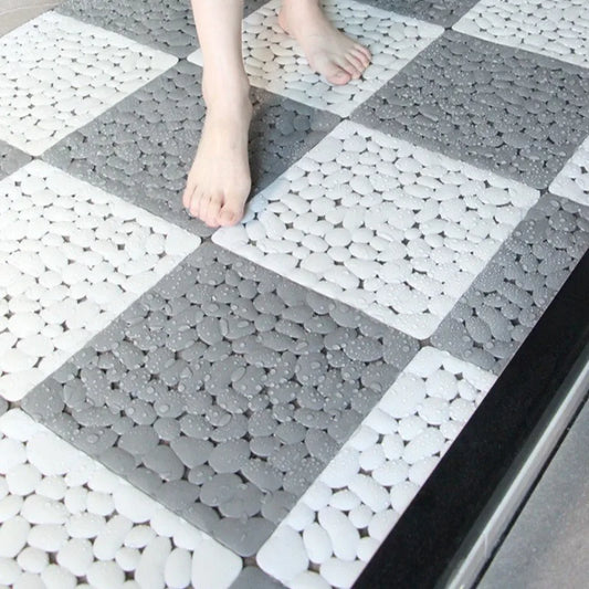 Non-Slip Pebble Bath Mat 30×30cm | Waterproof Splicing Shower Pad Non-Slip Bath Mat Oasis Select