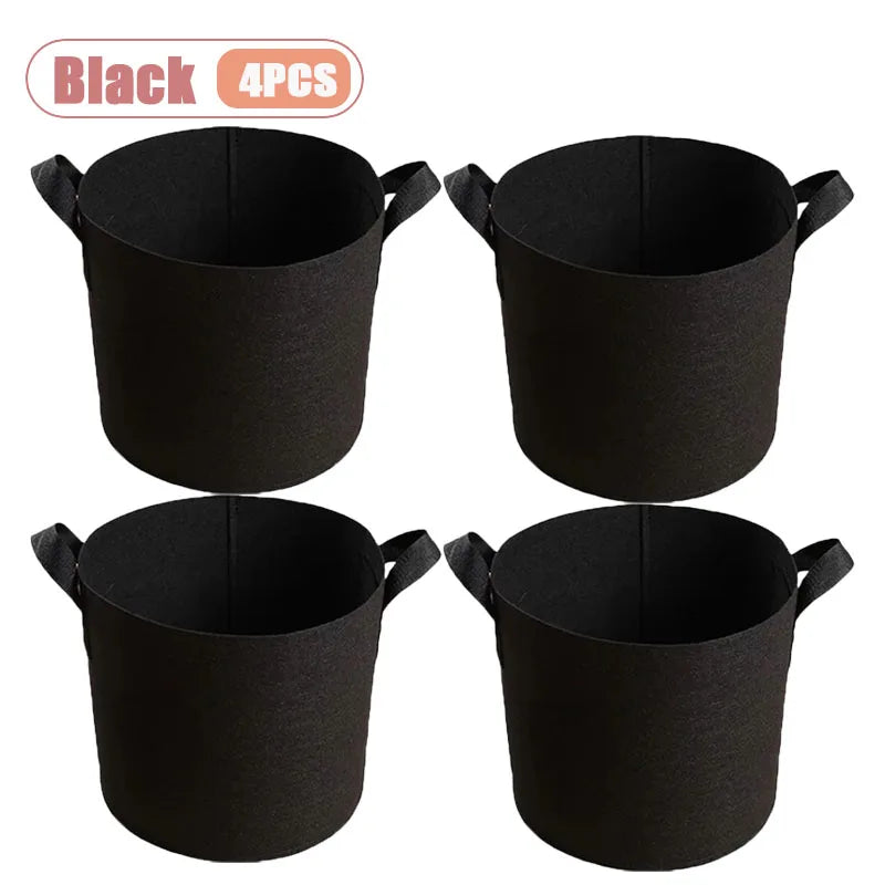 Nonwoven Fabric Grow Bags – Felt Plant Pots with Handles (1–4 Pack)