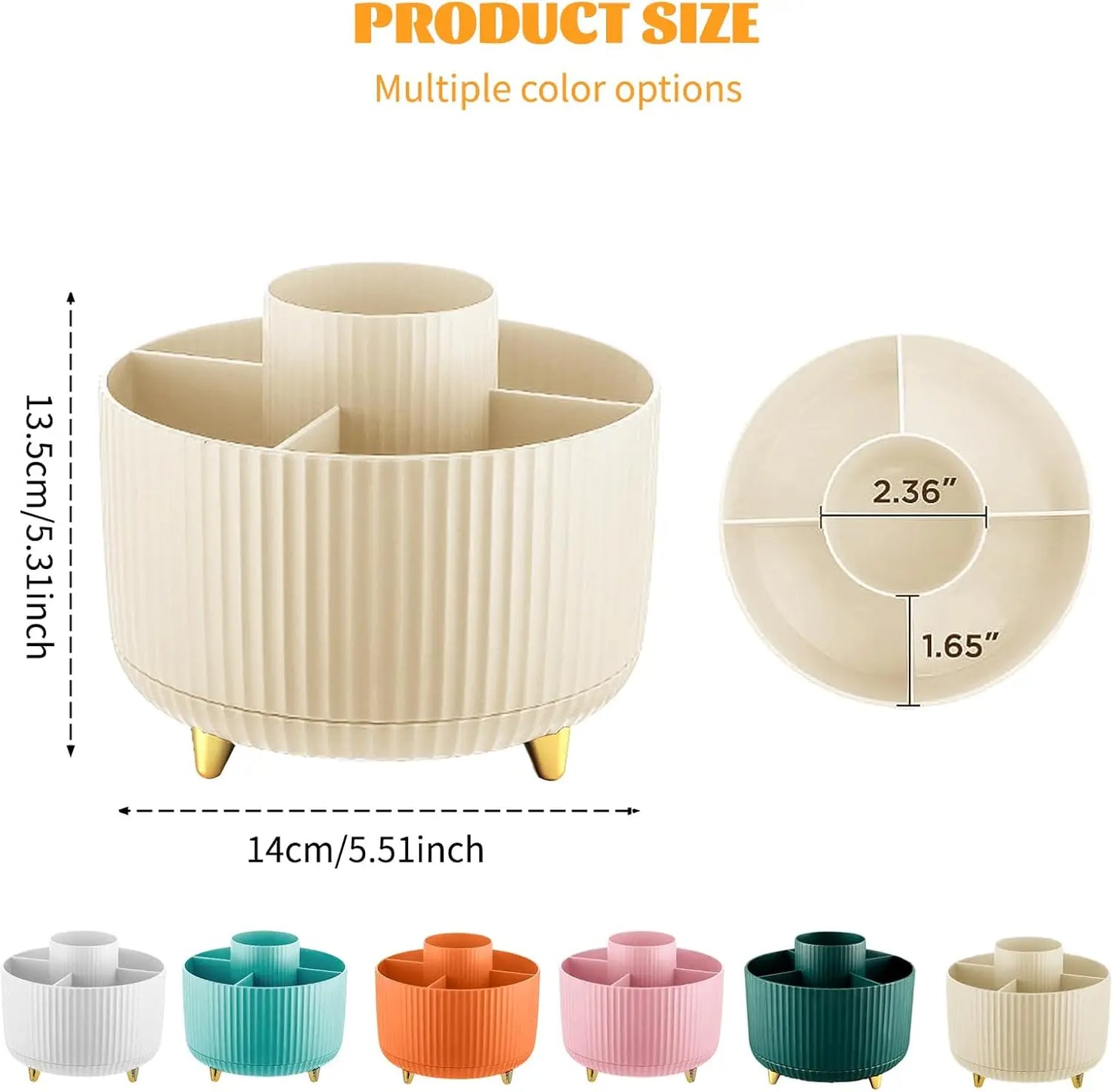 360° Rotating Makeup Organizer | Spinning Countertop Storage