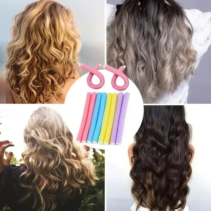 10pcs Universal Perm Hair Curling Stick Set Colorful Sponge Pearl Cotton Eva Curling Iron for Creative Hair Styling Peaceful Pleasures Health and Wellness