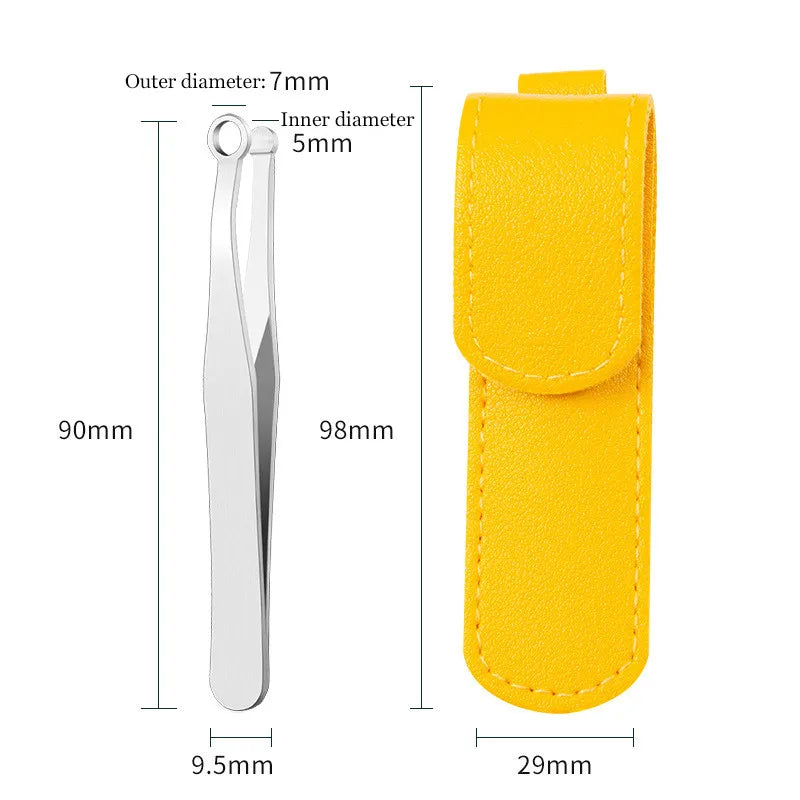 Stainless Steel Round-Tip Nose & Eyebrow Trimming Tweezers