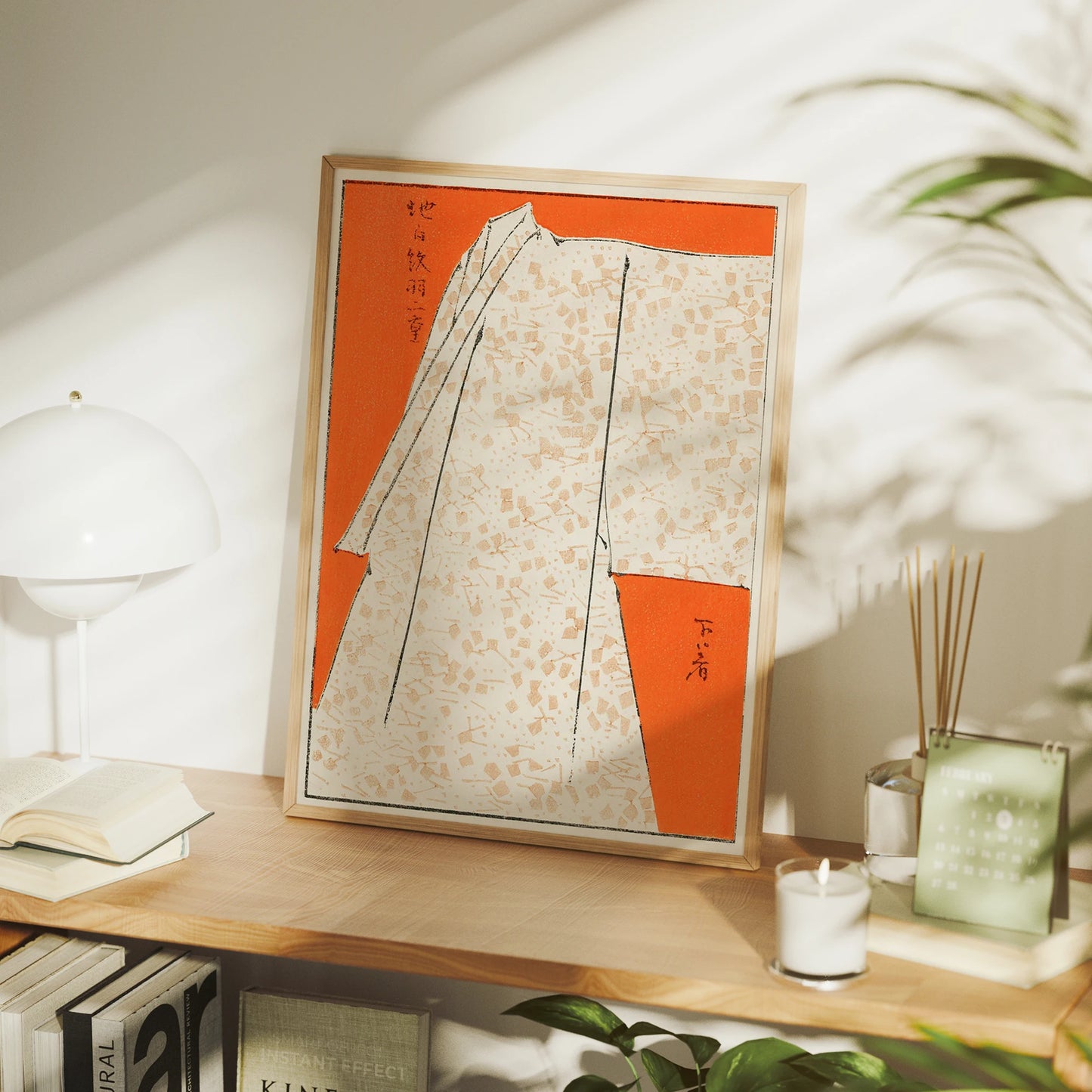 Minimalist Orange Japanese Canvas Wall Art Print | Home Decor