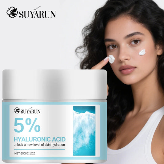 SUYARUN Hyaluronic Acid 5%, Face Cream, Dry Skin, Anti-Aging, Moisturizer, Deep Hydration, Anti-Wrinkle, Firming, Women & Men. Peaceful Pleasures Health and Wellness