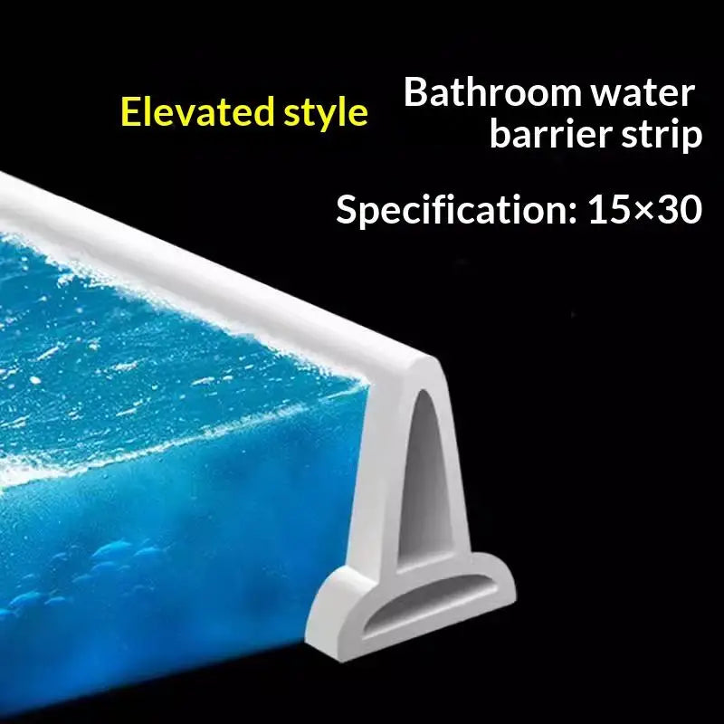 New 1pcs 1/2M Bathroom Shower Water Stopper Dam Barrier Seal Strip PVC Self-adhesive Practical Accessories Peaceful Pleasures Health and Wellness