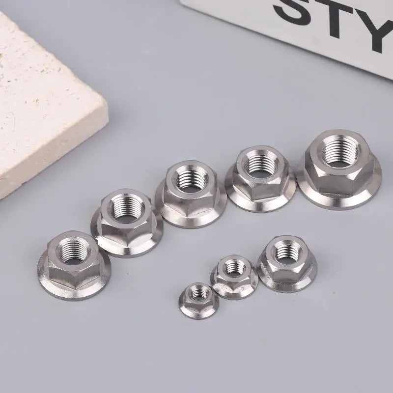 New 1PC Motorcycles Titanium Hex Flange Hexagon Nuts M5 M6 M8 M9 M10 M12 For Motorcycles And Motorbikes Peaceful Pleasures Health and Wellness