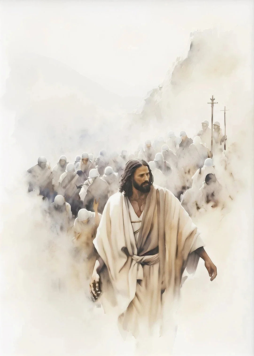 Jesus Walking on Water Canvas Wall Art | Biblical Home Decor