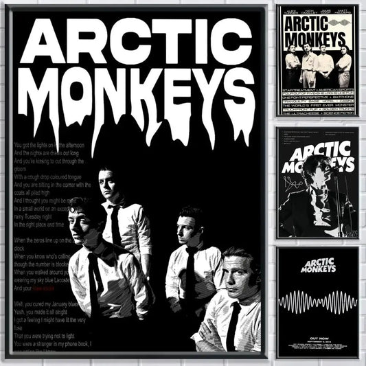 Band A-Arctic Monkeys Poster HD Self Adhesive Waterproof Wall Art Ideal for Home Office Dorm Bedroom Great Gift Peaceful Pleasures Health and Wellness