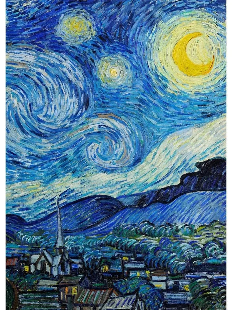 Vincent Van Gogh Classic Collection Art Poster Canvas Painting Terrace At Night Irises Wall Picture Print Living Room Home Decor Peaceful Pleasures Health and Wellness 30X40CM A2