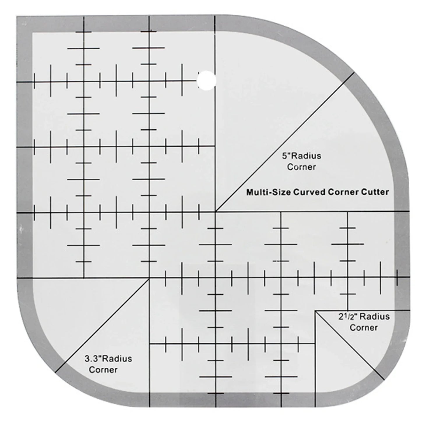 Acrylic Non-Slip Curved Corner Cutter Ruler | Quilting Template