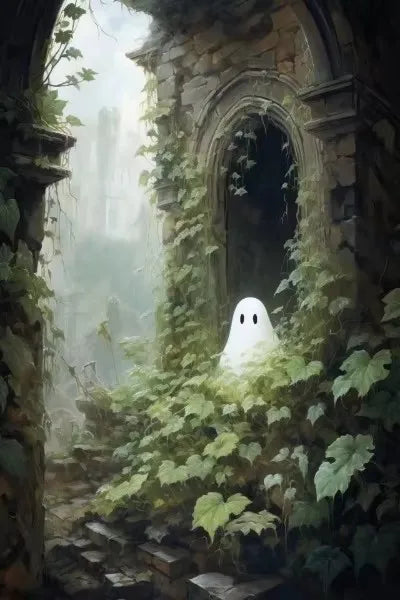 Halloween Ghost Forest Canvas Poster | Cute Wall Art Decor Canvas Wall Art Peaceful Pleasures Health and Wellness ZLH5150 30x45cm No Frame