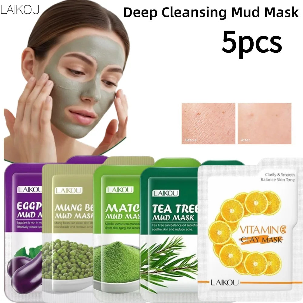 LAIKOU Mud Mask Deep Cleansing Remove Acne Oil Control Mask Hydrating Smooting Face Skin Balance Skin Tone Mud Mask for Women Peaceful Pleasures Health and Wellness