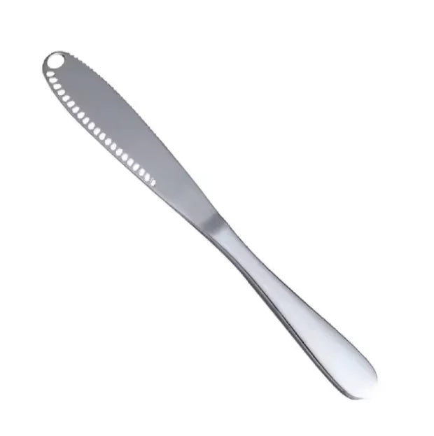 1pc Stainless Steel Butter Knife Tableware Cheese with Holes Spread Cream Knife Bread Jam Knife Cheese Butter Knife Peaceful Pleasures Health and Wellness Silver
