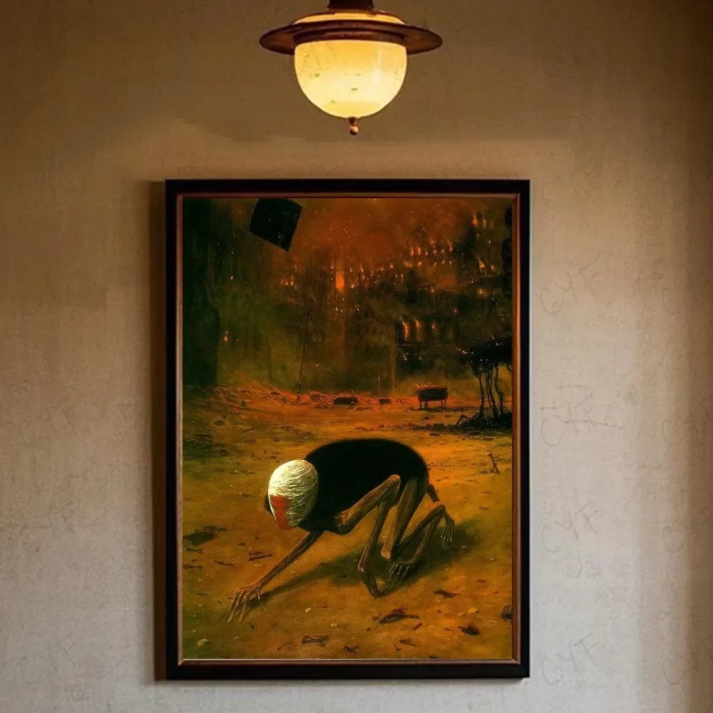 Famous Surrealism Artworks By Zdzislaw Beksinski Poster HD Art Prints for Home Living Room Bedroom Bar Aesthetic Wall Decor Peaceful Pleasures Health and Wellness