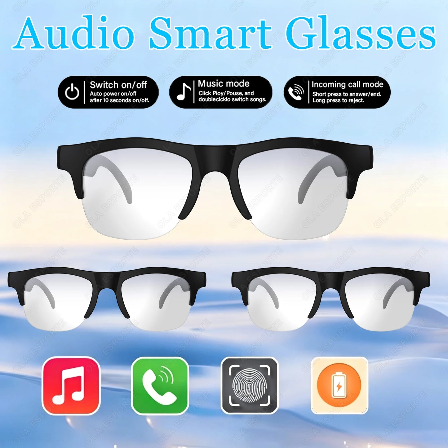 AI Smart Sunglasses – Bluetooth 5.3, UV Protection & Voice Control