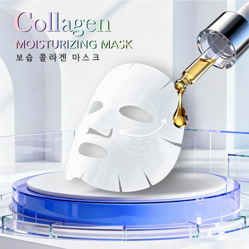 DR.DAVEY Collagen Moisturizing Facial Mask Facial Care Moisturizing and Tender Skin Easy to Absorb Portable 10 Tablets/Box Peaceful Pleasures Health and Wellness