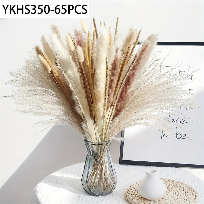 Natural Dried Pampas Grass Bunny Tails Bouquet | Boho Decor