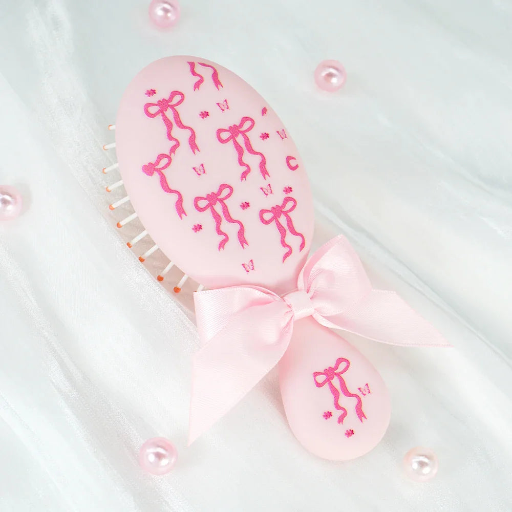 Coquette Pink Paddle Hair Brush – Bow & Butterfly Print