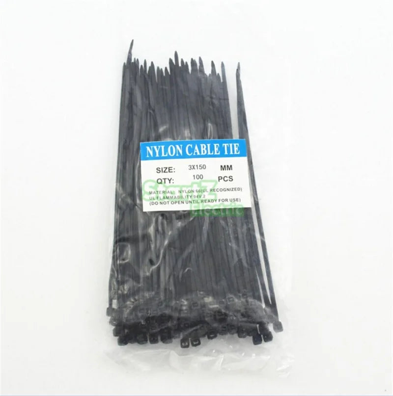 New 100Pcs/bag Nylon Cable Ties Cable Tie Self-locking Plastic Tie White Organiser Fasten Cable Wire Cable Zip Ties Random Color Peaceful Pleasures Health and Wellness