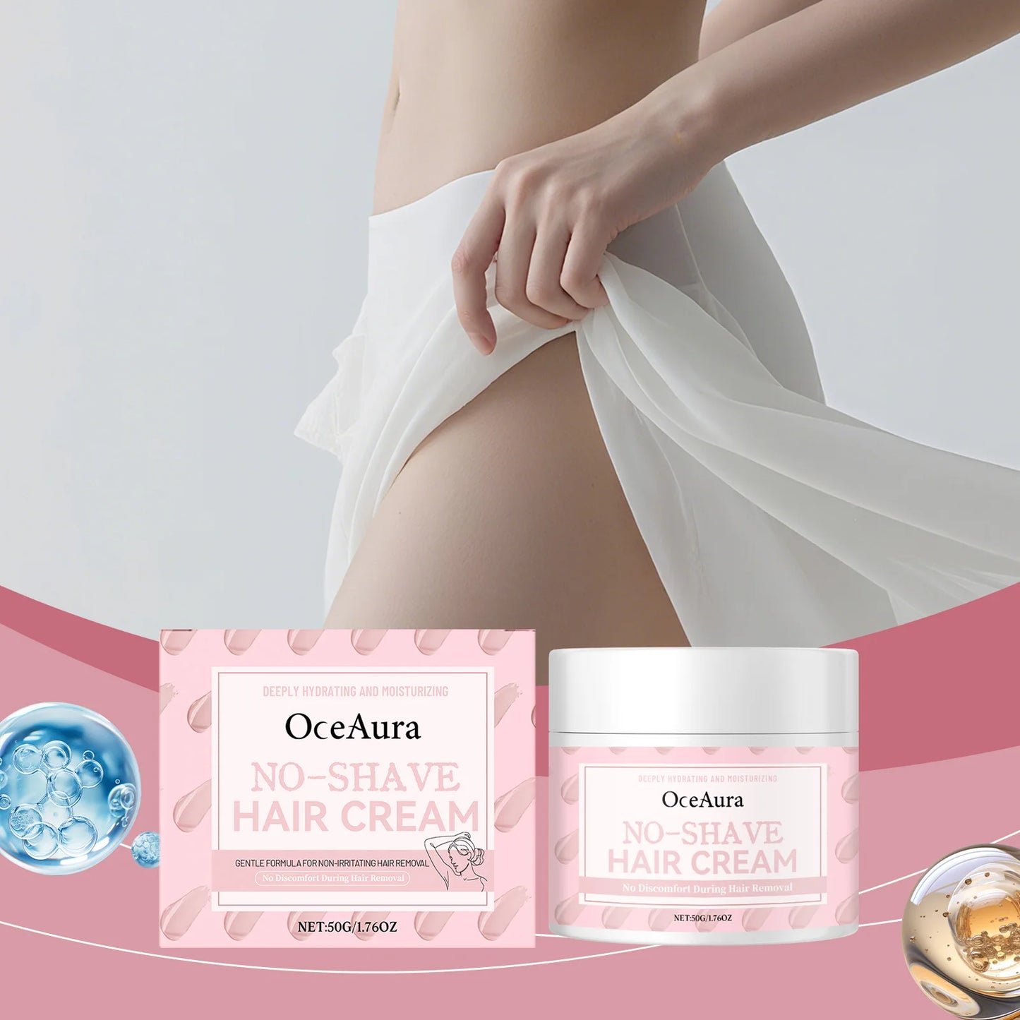 OceAura Gentle Hair Removal Cream for Men – Smooth Skin 50g