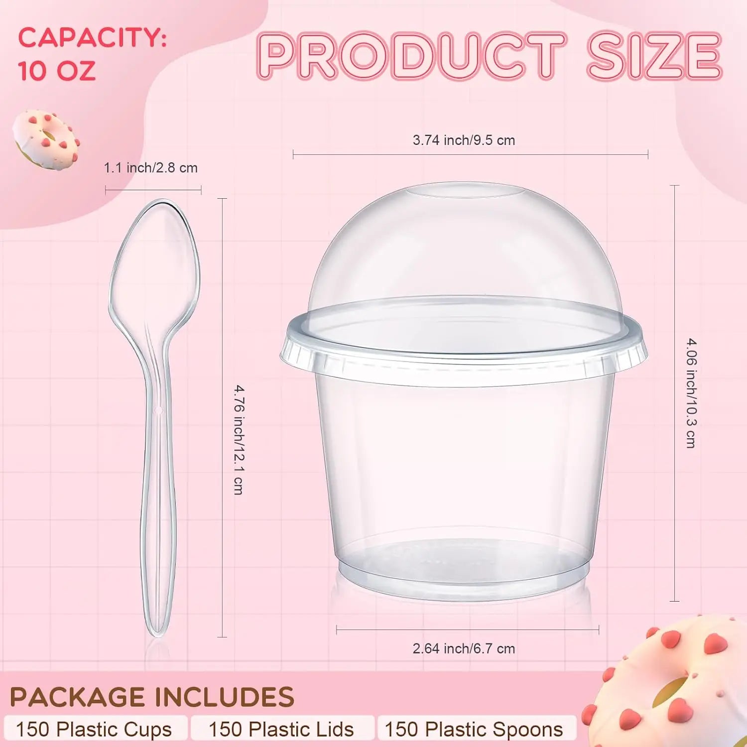 Clear Plastic Dessert Cups with Lids Disposable Parfait Party Cups Snack Containers Bowls for Cake Yogurt Fruit Ice Cream Mousse Peaceful Pleasures Health and Wellness