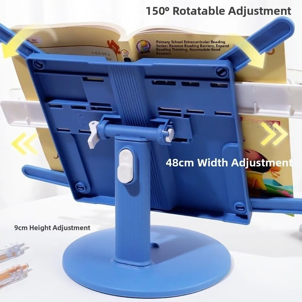 Height Adjustable Lifting Reading Bookshelf with Page Clip Non-Slip Base Tablet Books Holder Multifunctional Folding Peaceful Pleasures Health and Wellness