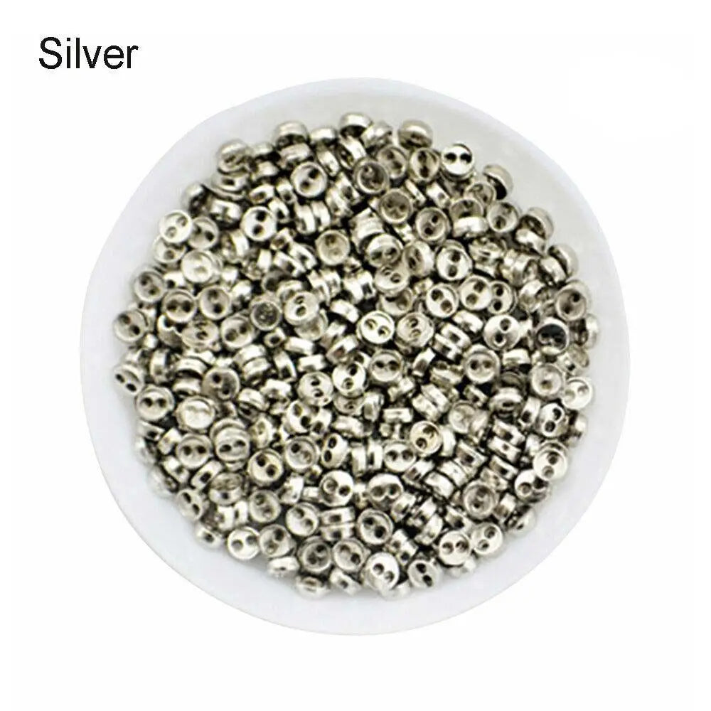 50pcs Mini Metal Sewing Buttons – Round 2-Hole, 3mm & 4mm