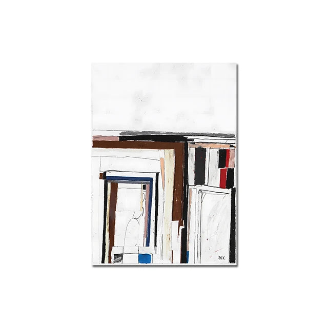 Exquisite Little Sky Abstract Art Geometric Figures Canvas Painting Nordic Art Canvas Posters and Prints Art Pictures Home Decor Peaceful Pleasures Health and Wellness C4490-6 55x75cm