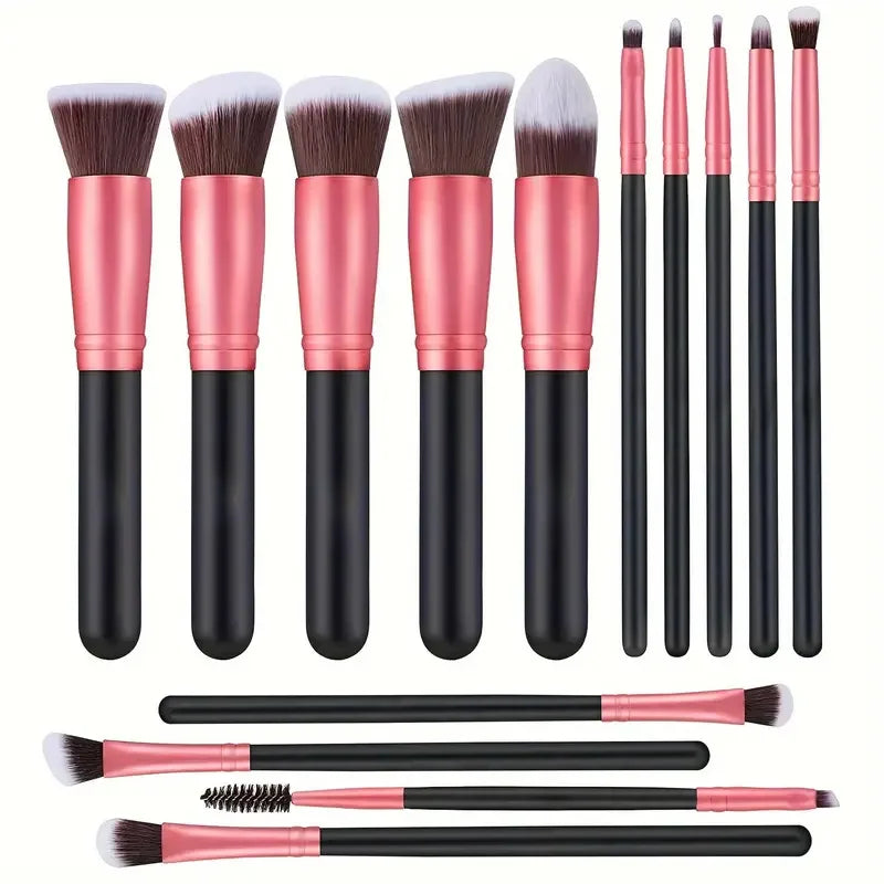 RUNTOIN 14-16 Pc Professional Makeup Brush Set | Face & Eye