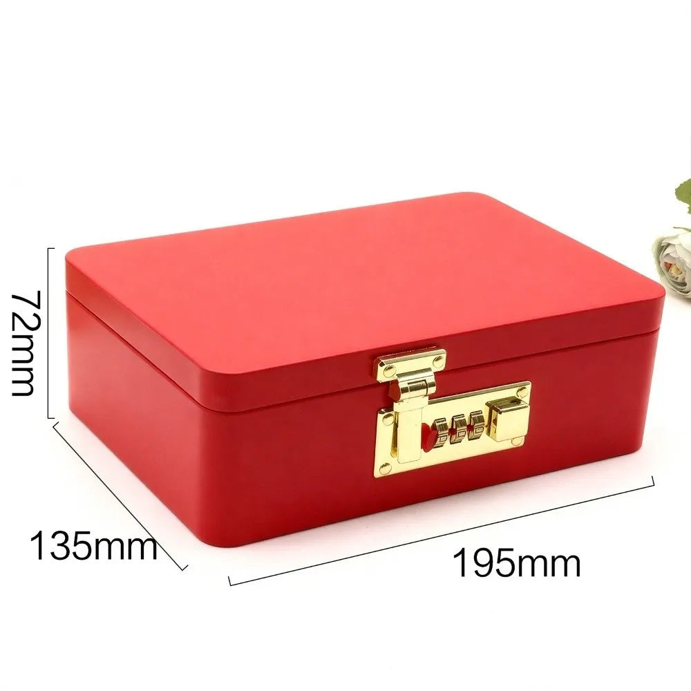 Metal Combination Lock Storage Box – Flip Top Key Safe