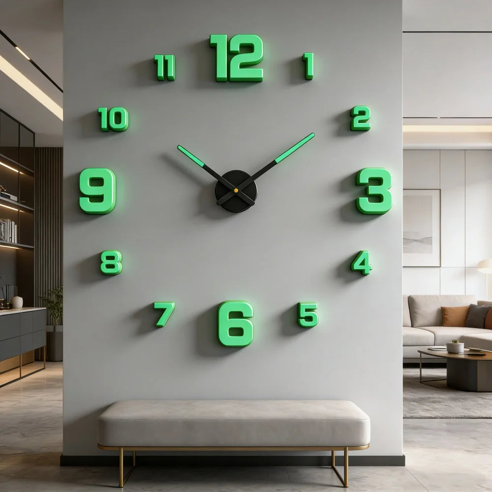 New Modern Design Large Wall Clock 3D DIY Quartz Clocks Fashion Watches Acrylic Mirror Stickers Living Room Home Decor Horloge Peaceful Pleasures Health and Wellness