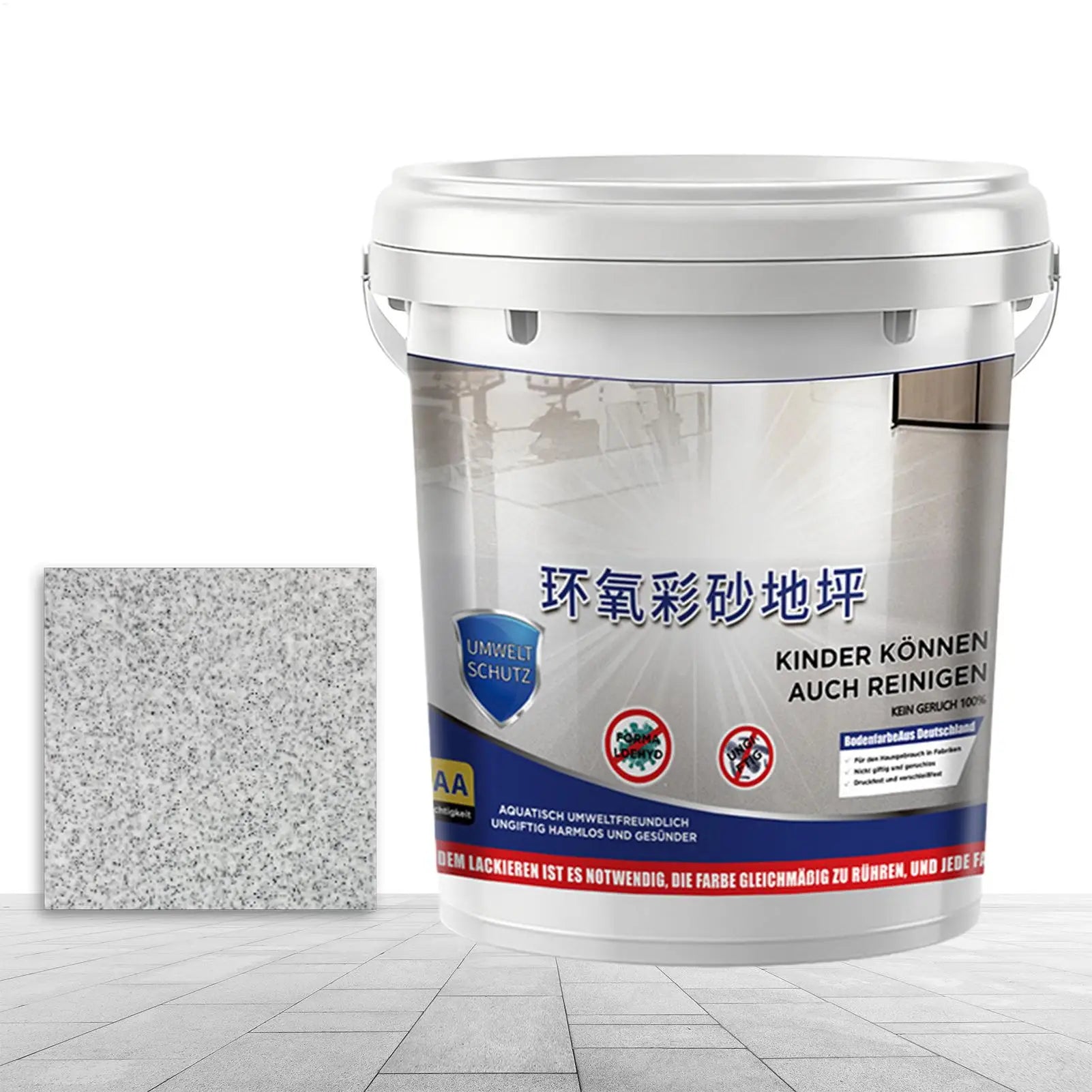 Epoxy Sand Floor Paint Quick Drying High-Gloss Self-Leveling Concrete Coating for Indoor Garage Shower Room Home Building Peaceful Pleasures Health and Wellness