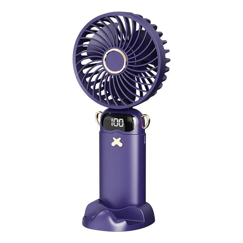 Portable Handheld Mini Fan 6 Speed 90° Foldable Fan LED Digital Display 3600mAh Rechargeable Cooling Fan for Outdoor Travel Peaceful Pleasures Health and Wellness E