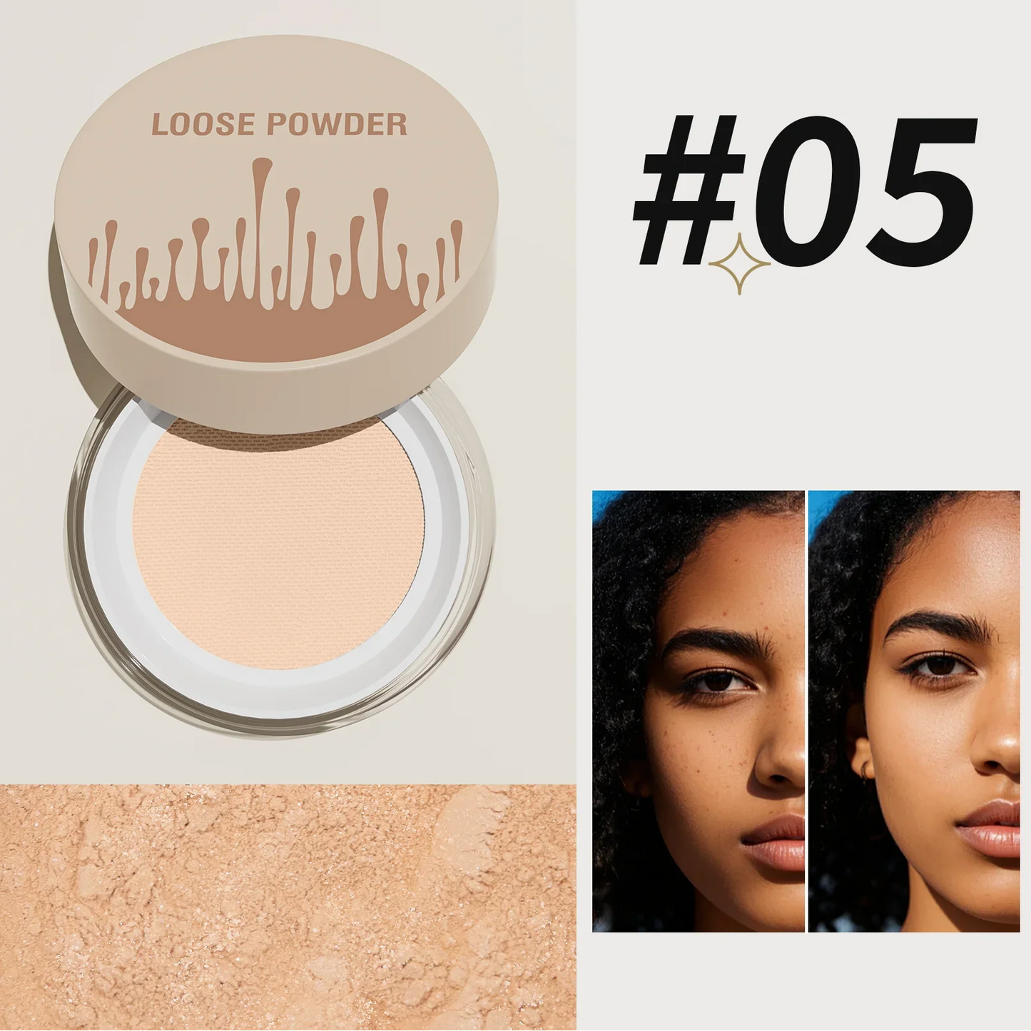 Hello Kiss Loose Setting Powder – 5 Shades, Matte Oil Control