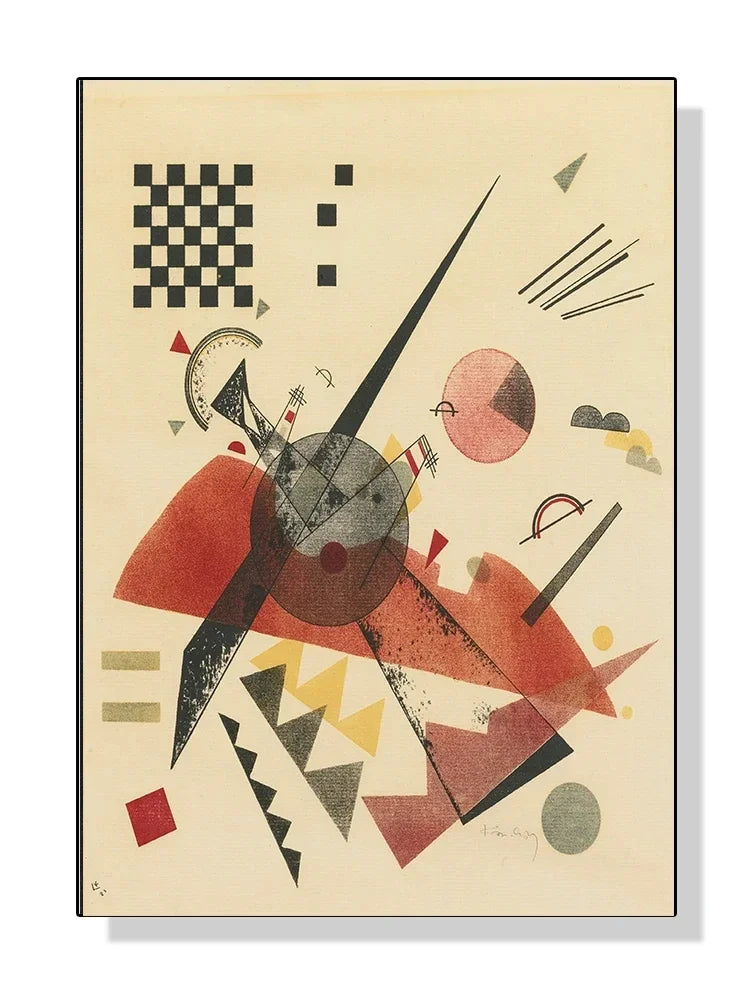 Kandinsky Geometric Abstract Canvas Wall Art | Modern Decor Canvas Art Print Peaceful Pleasures Health and Wellness 10 20x30cm Unframed