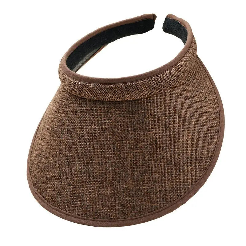 Women's Straw Sun Visor Hat – UV Protection Adjustable Beach Cap
