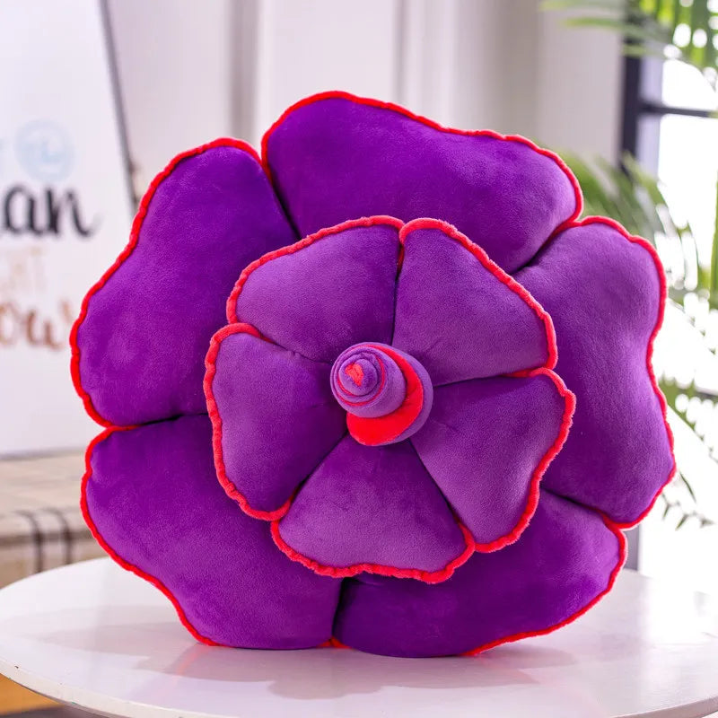 Large Rose Shaped Throw Pillow | Floral Decorative Sofa Cushion