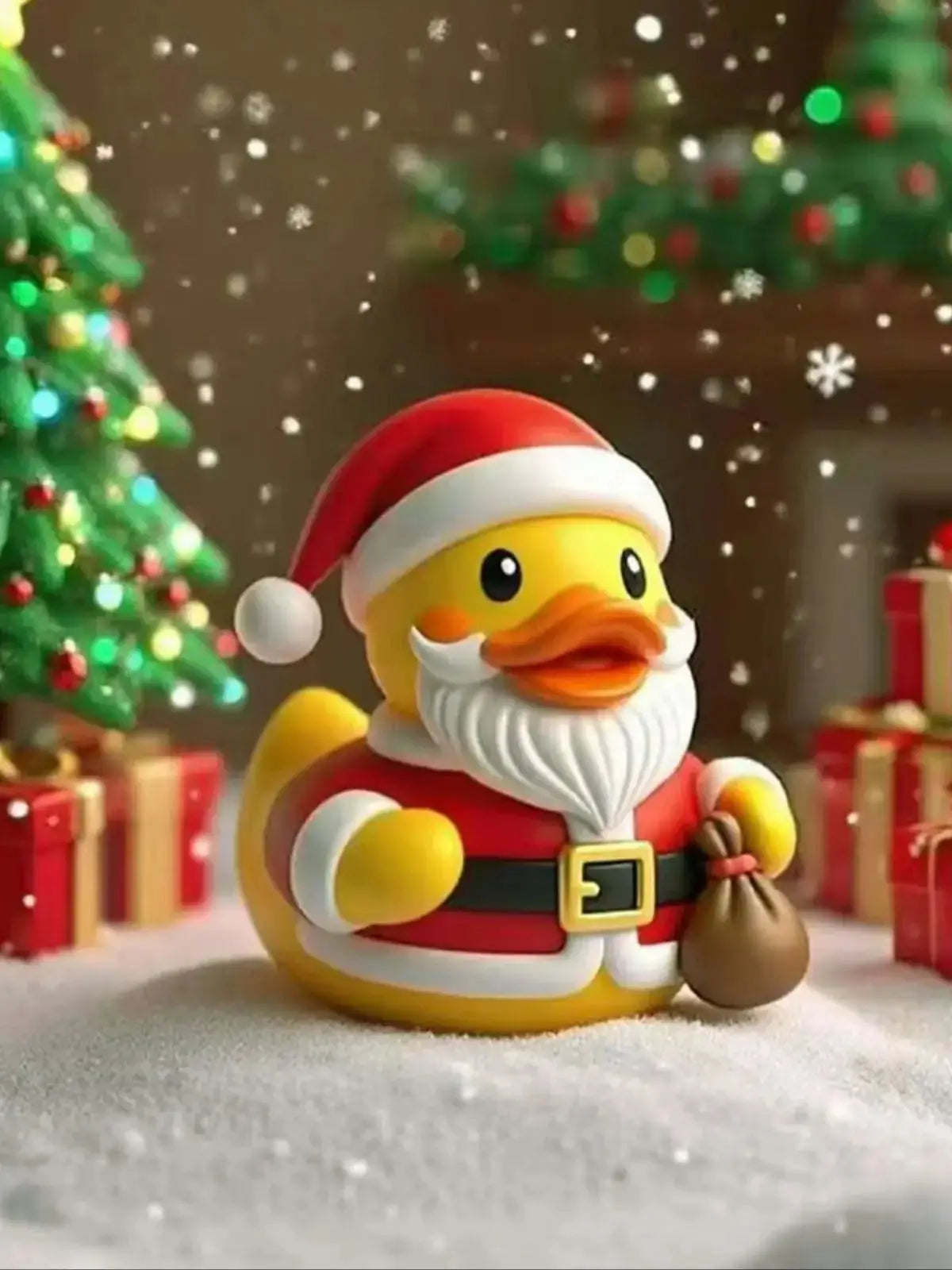 New Creative Independent Station Christmas Style Duck Resin Craft Ornament Suitable for Home Desktop and Courtyard Decorations Peaceful Pleasures Health and Wellness Christmas Duck