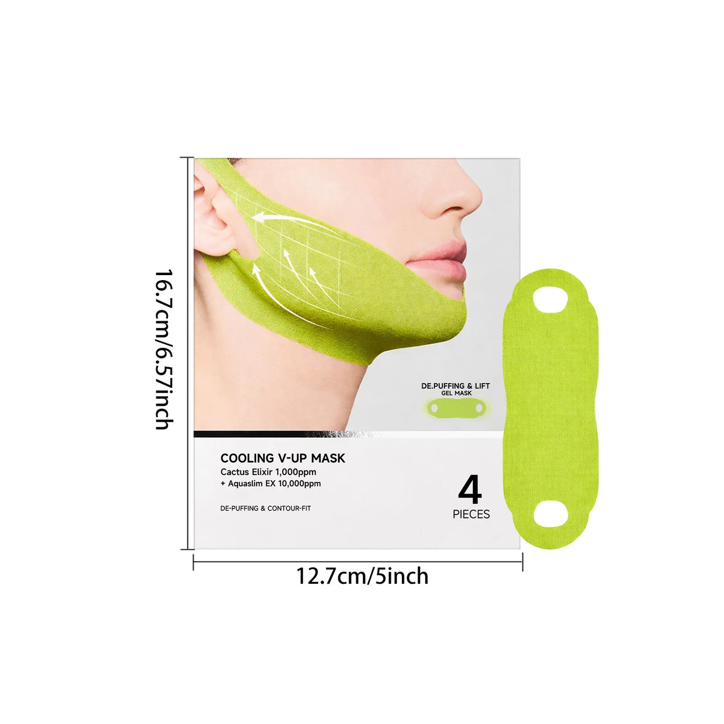 Cooling V-Up Face Lifting Mask – Chin & Jawline Firming Patch Peaceful Pleasures Health and Wellness 4pieces