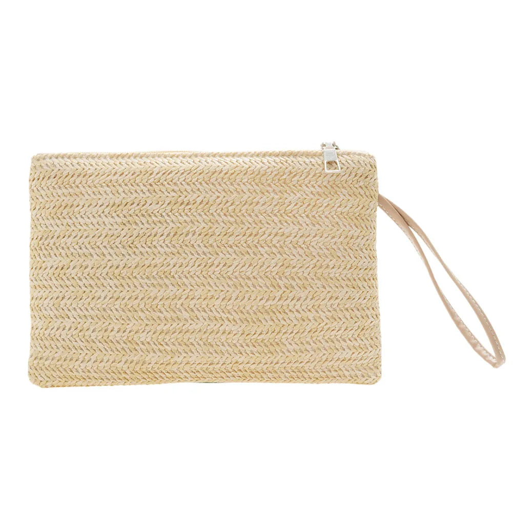Bohemian Woven Clutch Wristlet Bag | Women's Beach Purse Peaceful Pleasures Health and Wellness Beige france