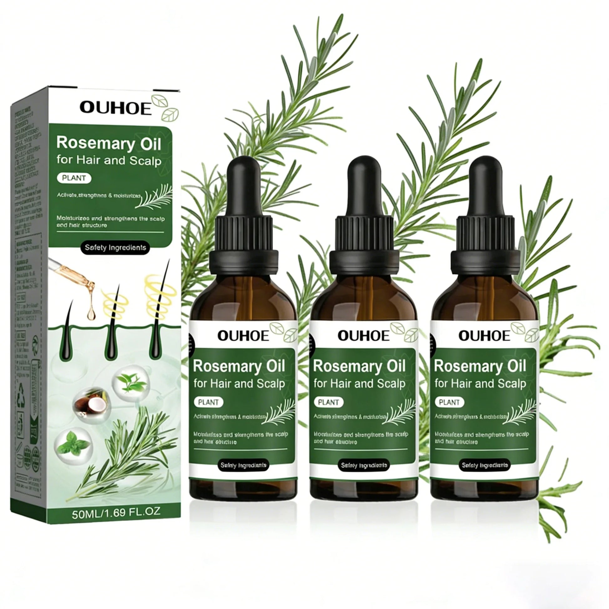 Rosemary Hair Growth Oil Hair Care Thickness Loss Deep Nourishing Scalp Care Strengthen Repair Damaged Oil Control For Men Women Peaceful Pleasures Health and Wellness
