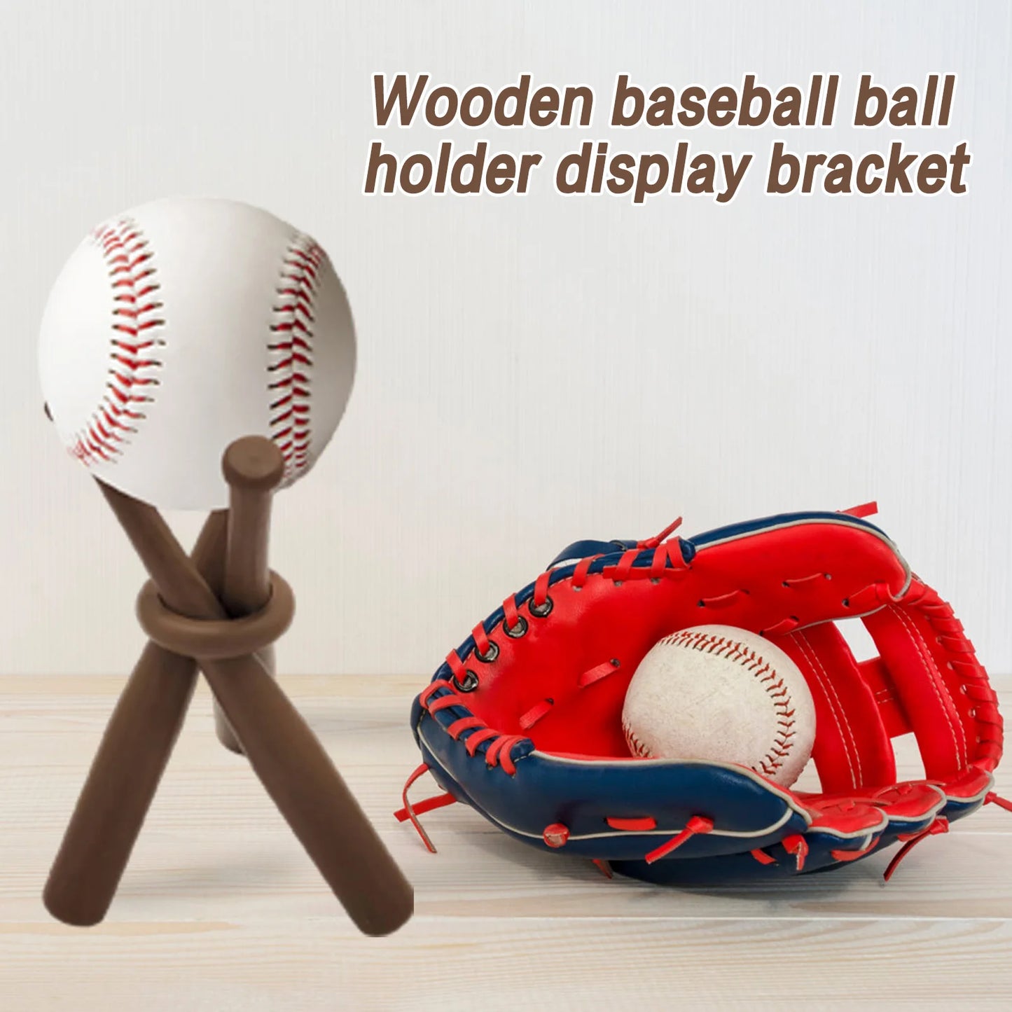 Wooden Softball Stand Display Sports Party Favors DIY Craft Creative Decoration Suitable for Spheres/ Golf/ Softball Peaceful Pleasures Health and Wellness