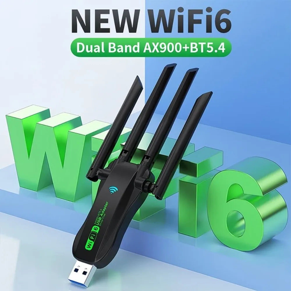 AX900 Dual Band WiFi6 USB Adapter Bluetooth 5.4 2.4G/5Ghz 900Mbps WiFi Dongle Powerful Receiver Wireless Network Card Peaceful Pleasures Health and Wellness