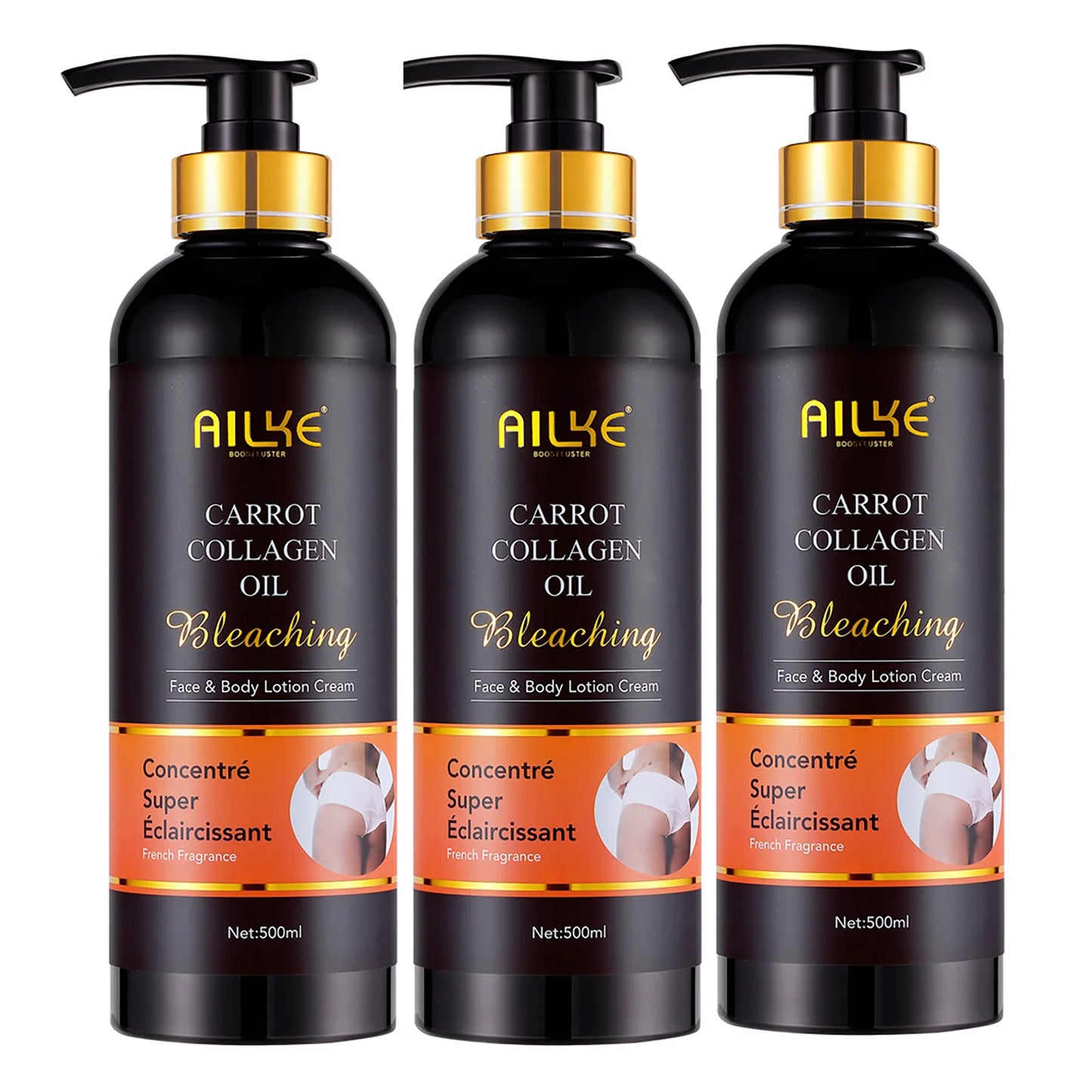 AILKE Brightening Body Lotion | Collagen & Carrot Oil 500ml