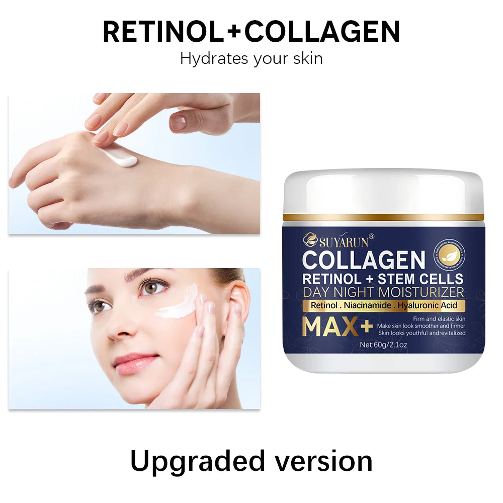 SUYARUN Anti-Aging Retinol Collagen Stem Cell Face Cream - Firming Hydrating Moisturizer Reduces Wrinkles & Fine Lines, All Skin Peaceful Pleasures Health and Wellness