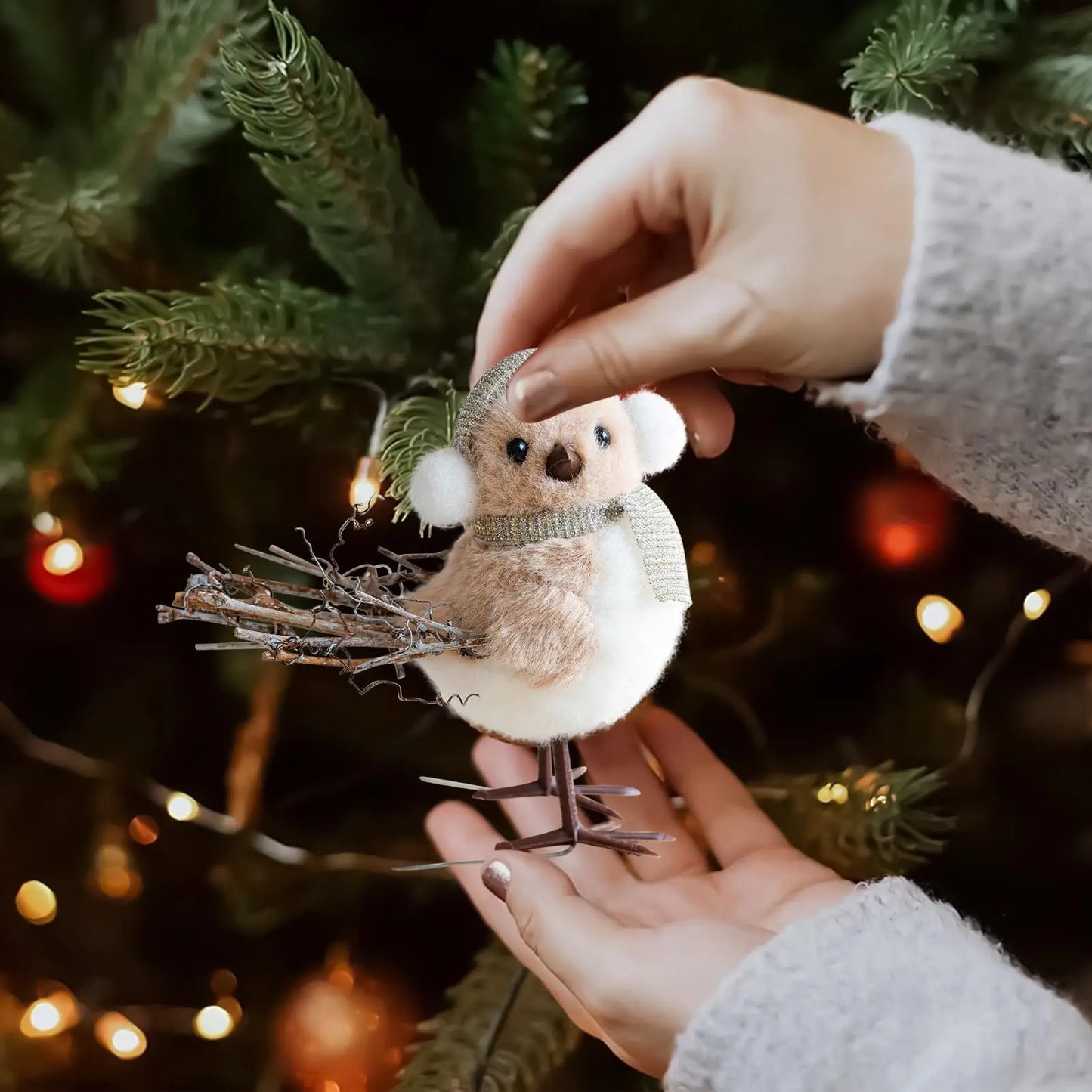 Christmas Tree Ornament Foam 3D Bird Design Holiday Decorations Christmas Foam Bird Pendant For Tree For Bedroom Balconies Peaceful Pleasures Health and Wellness