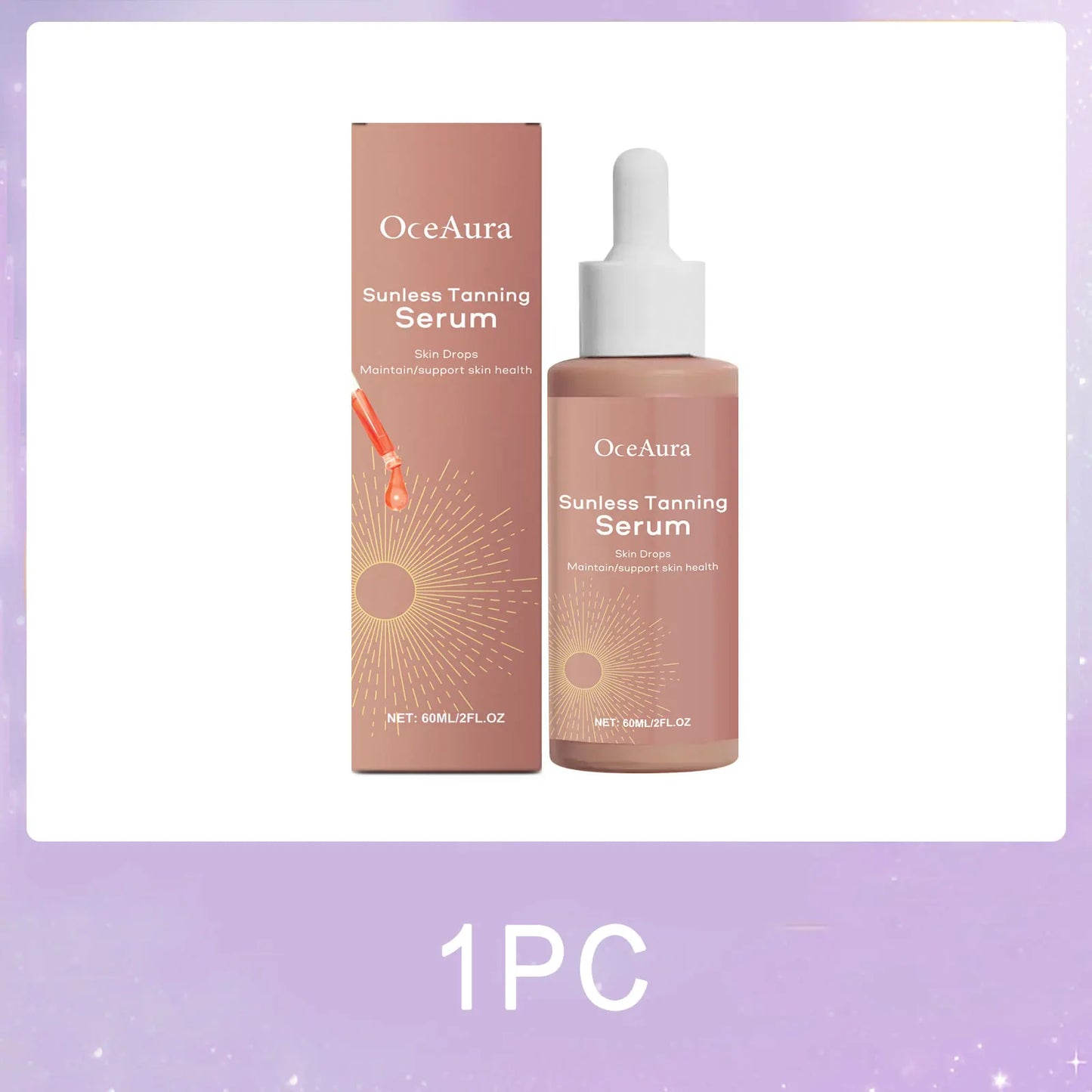 OceAura Herbal Self Tanning Drops | Sunless Glow Serum 60ml