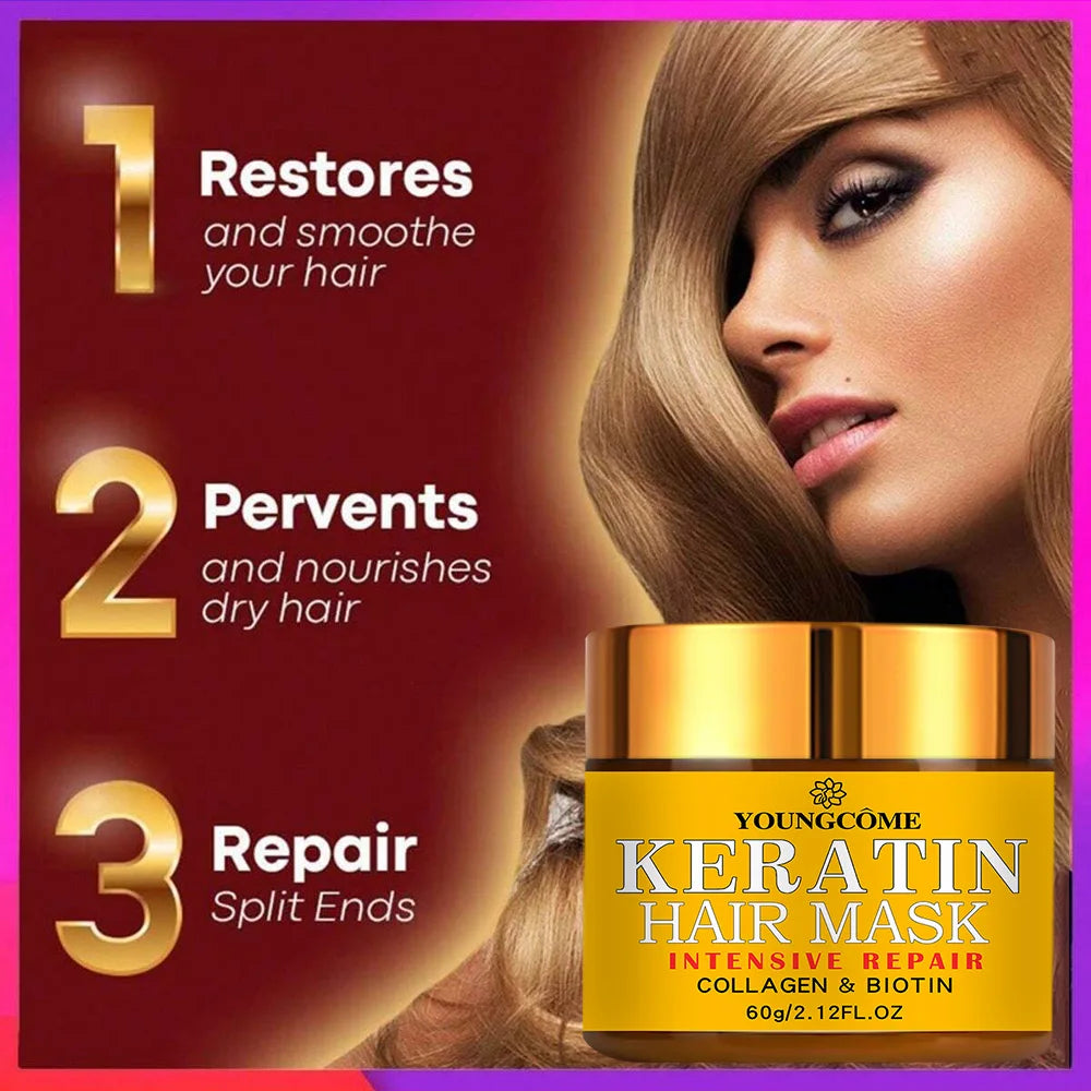 YOUNGCOME Keratin Hair Mask – Biotin, Collagen & Repair