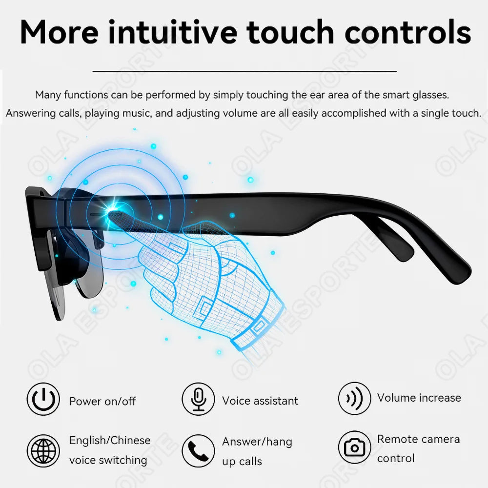 AI Smart Sunglasses – Bluetooth 5.3, UV Protection & Voice Control